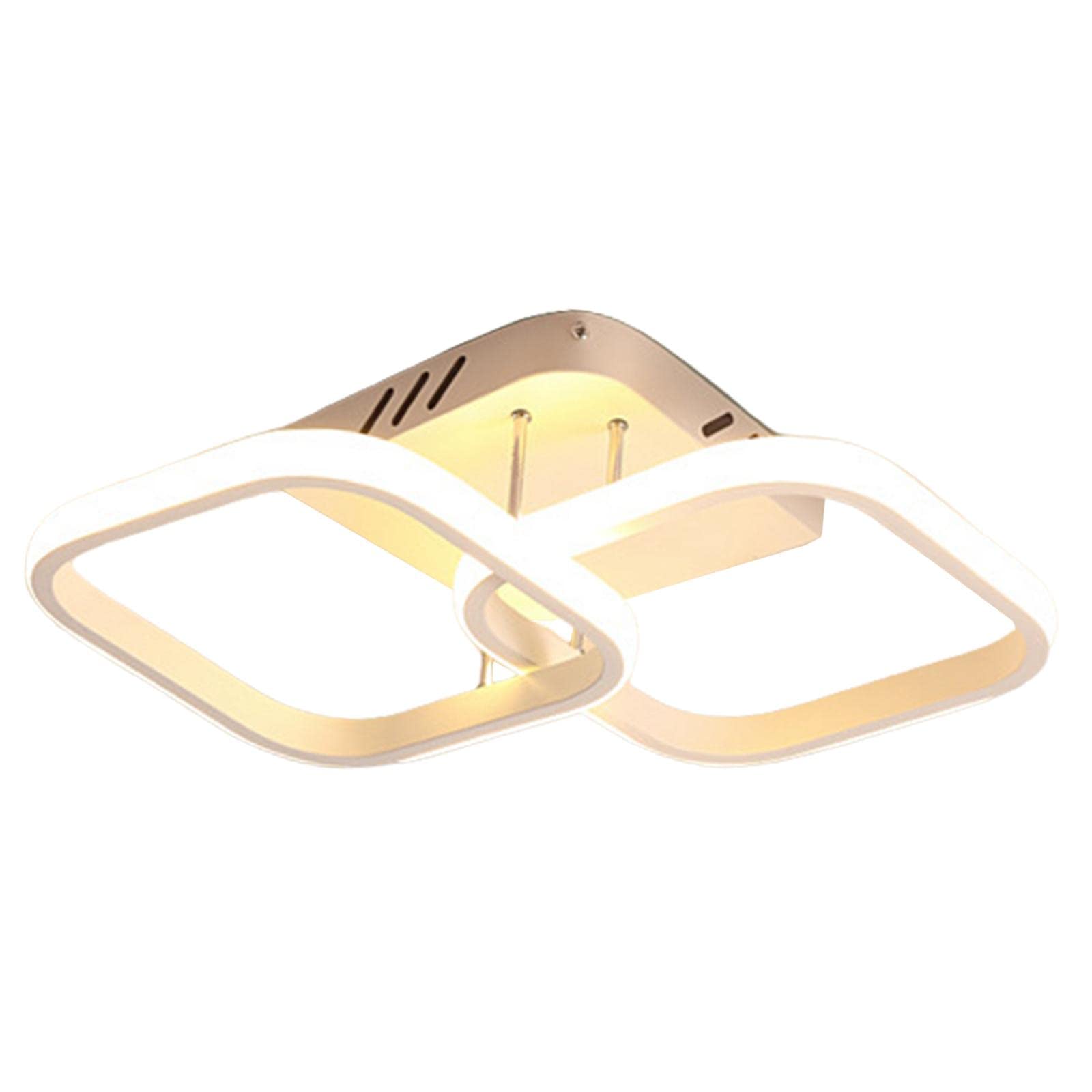 Baoblaze 24W LED Ceiling Light Fixture - Square White Chandelier with Adjustable White/Neutral/Warm Light (3000K-6500K) for Bedroom, Dining Room, Kitchen, Hallway, Balcony & Corridor Lighting - Energy Saving Modern Home & Office Decoration
