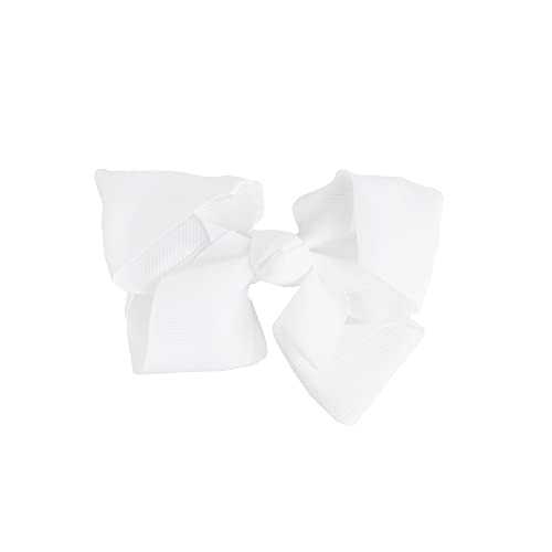 4 Inch Grosgrain Hair Bow for Girls - White - Perfect for School, Parties, and Special Occasions