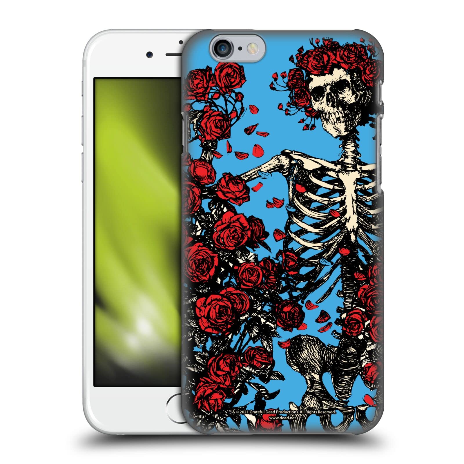 Officially Licensed Grateful Dead Bertha Skull Roses Hard Back Phone Case Compatible with Apple iPhone 6/6s - Trendy Protective Cover for Music Fans & Concert Goers