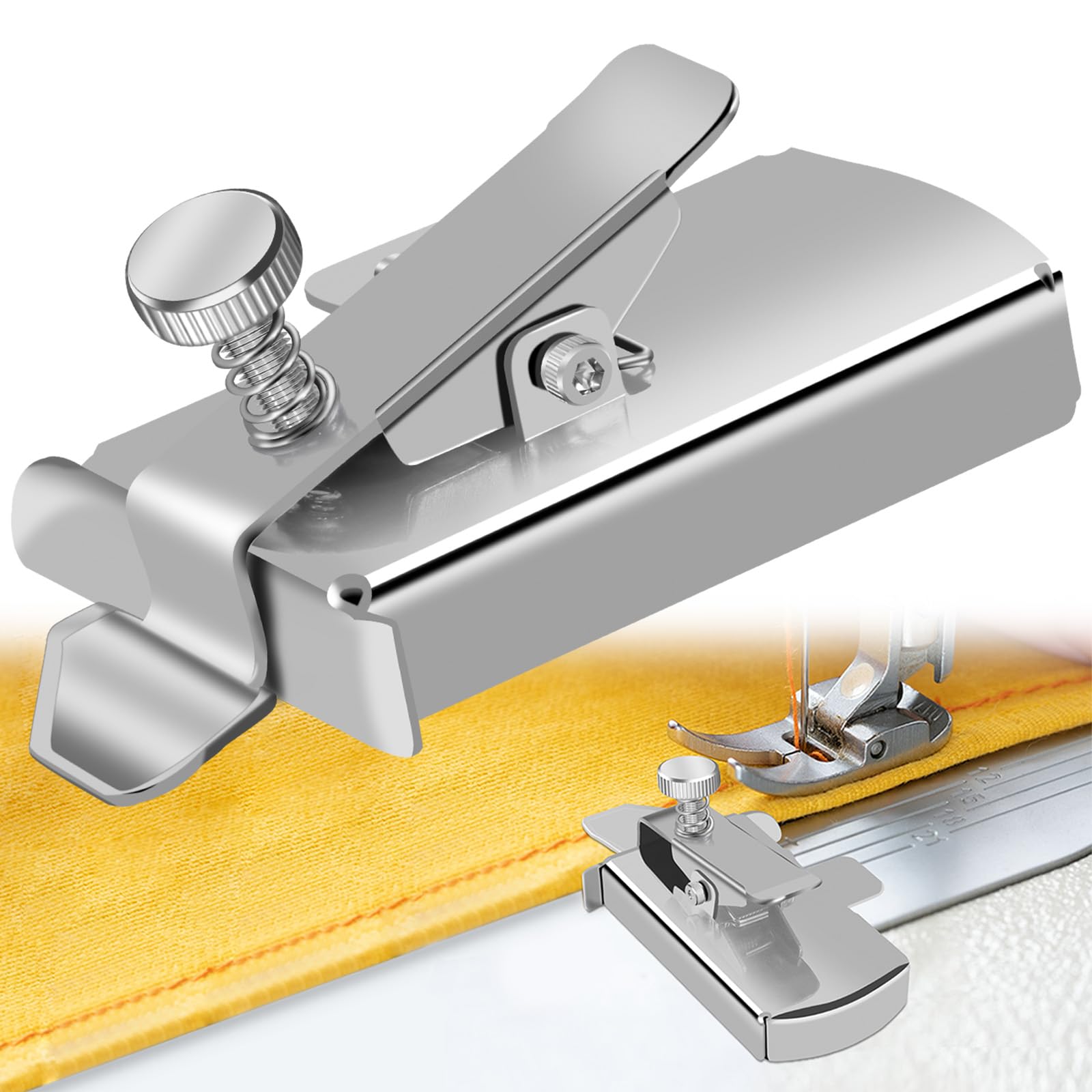 TIGARI Magnetic Seam Guide for Sewing Machine - Adjustable Magnetic Sewing Guide with Clip, Multifunctional Ruler & Hemmer Guide - Perfect for Walking Foot Sewing Machines, Quilting, Dressmaking & DIY Sewing Projects - Essential Sewing Supplies & Accessories