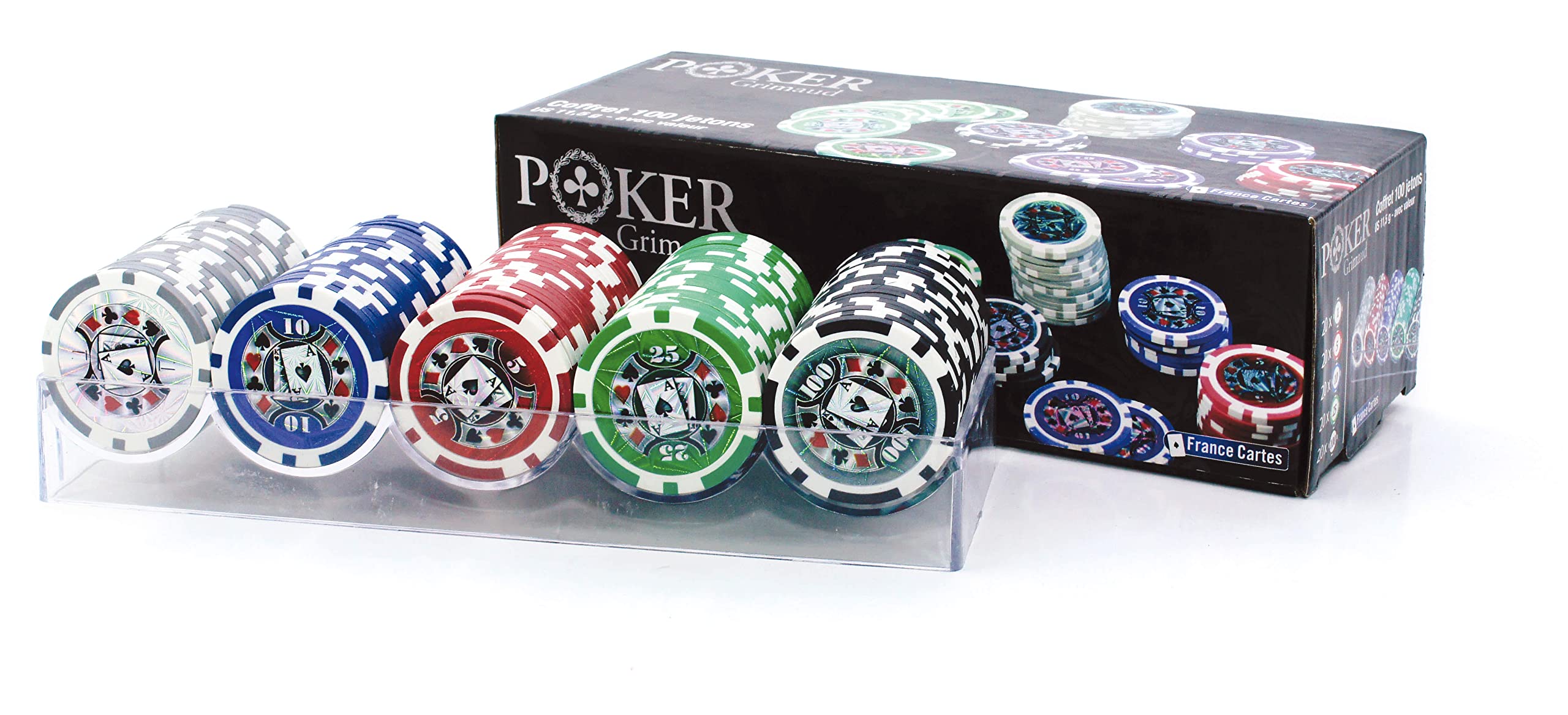 100pcs Crystal Poker Chips Set with Storage Box - Professional Casino Style Poker Accessories for Home Games, Poker Nights, and Casino Themed Parties