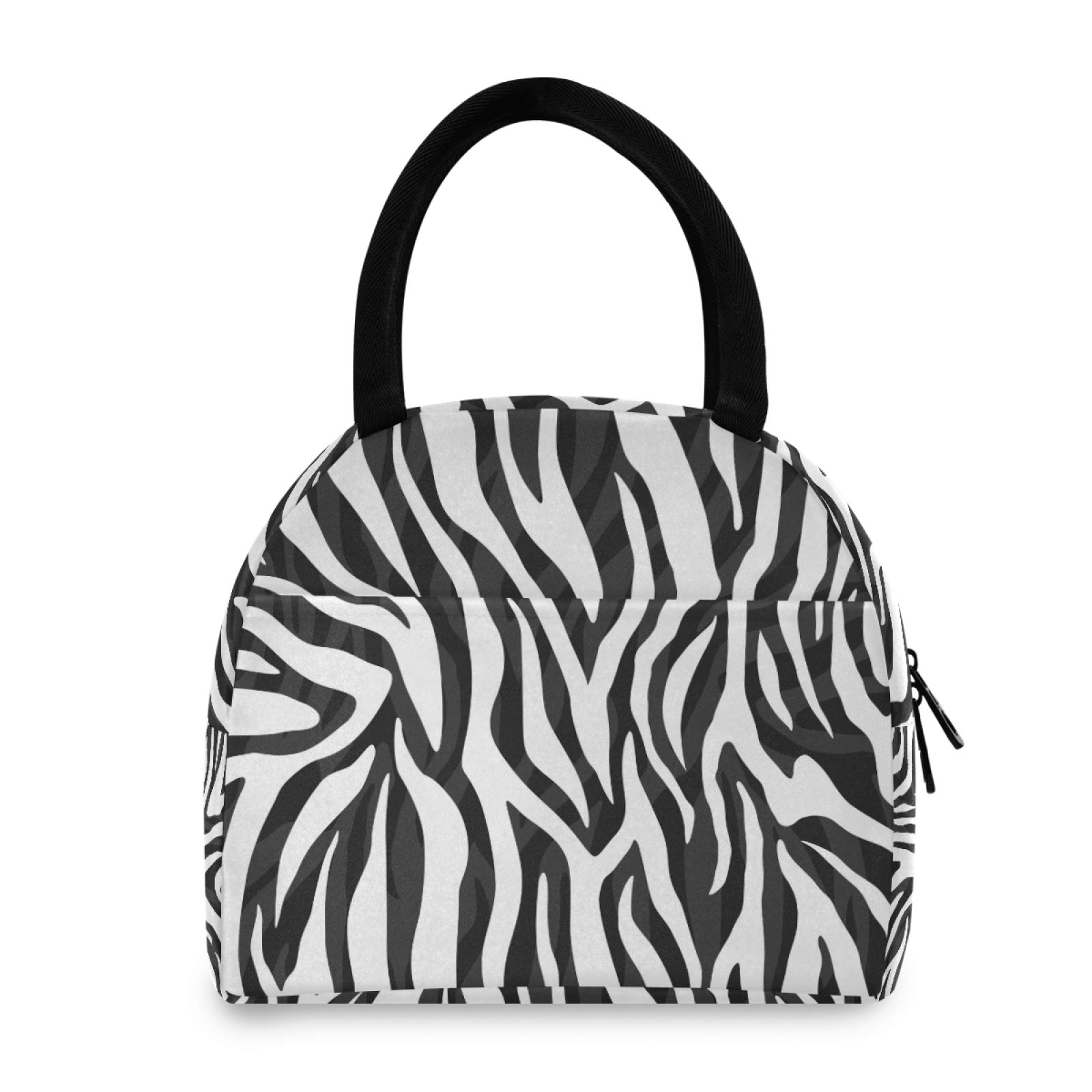 Stylish Zebra Print Insulated Lunch Tote Bag for Women & Men - Reusable Thermal Food Container for Work, School & Picnics | Leakproof Lunch Box with Comfortable Handles (0na8a)