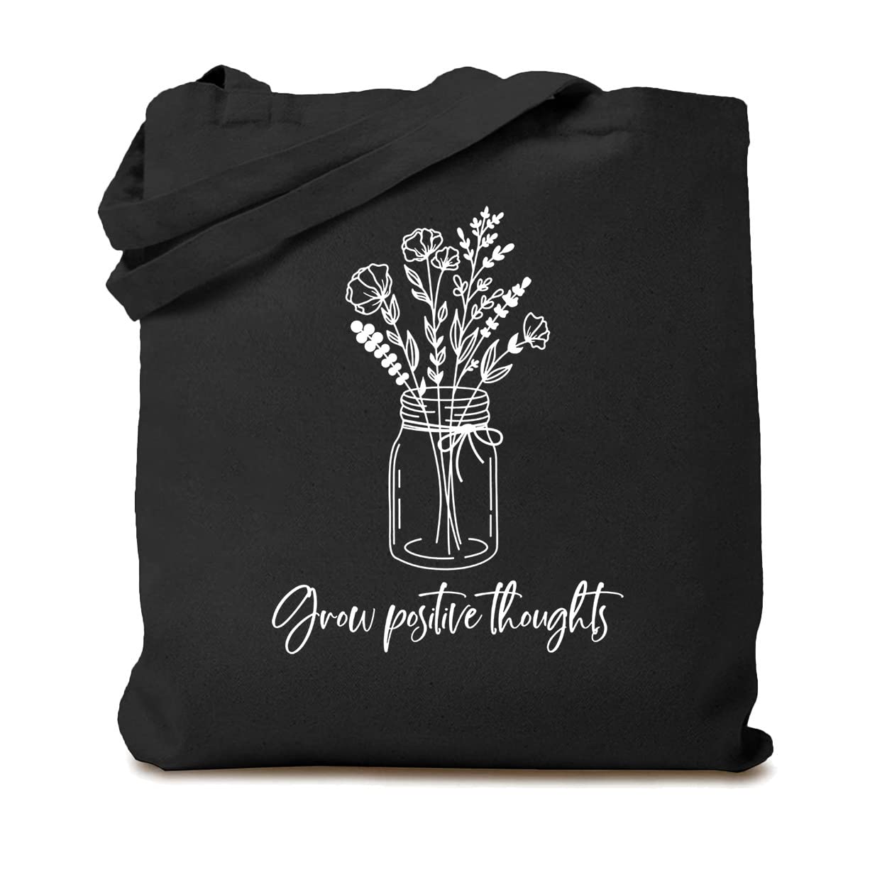 IOEGW Eco-Friendly Canvas Tote Bag for Women - Inspirational Quote Shoulder Bag, Reusable Grocery & Shopping Tote - Perfect for School, Work, Beach & Farmers Market