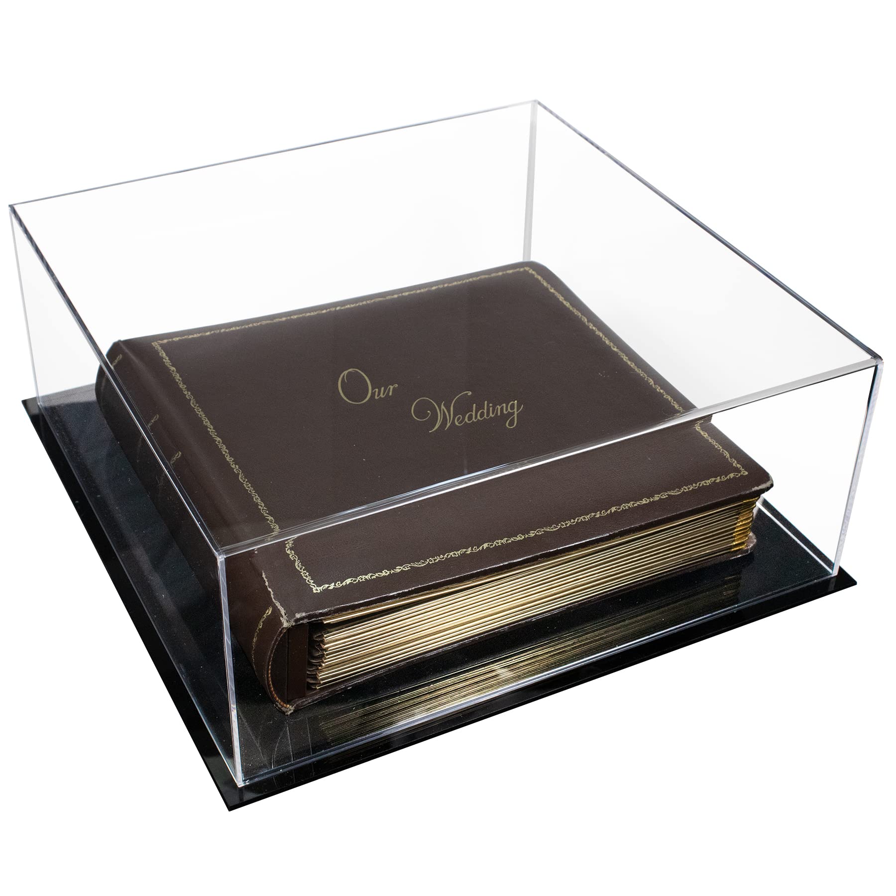 Clear Acrylic Photo Album Display Case with Black Base - 15