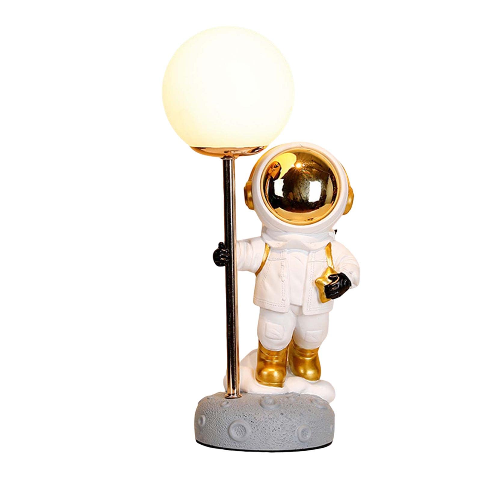 MagiDeal Modern Astronaut LED Table Lamp - Spaceman Night Light for Kids Room, Bedside, Desk, Living Room Decor - Cool Birthday Gift for Boys & Girls - White (Perfect for Bedroom, Study, Nursery & Home Office)