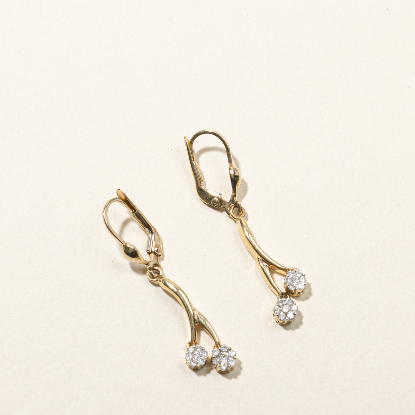 0.30ctw Cluster Diamond Dangle Earrings for Women - Elegant Wedding, Party & Evening Wear Jewelry