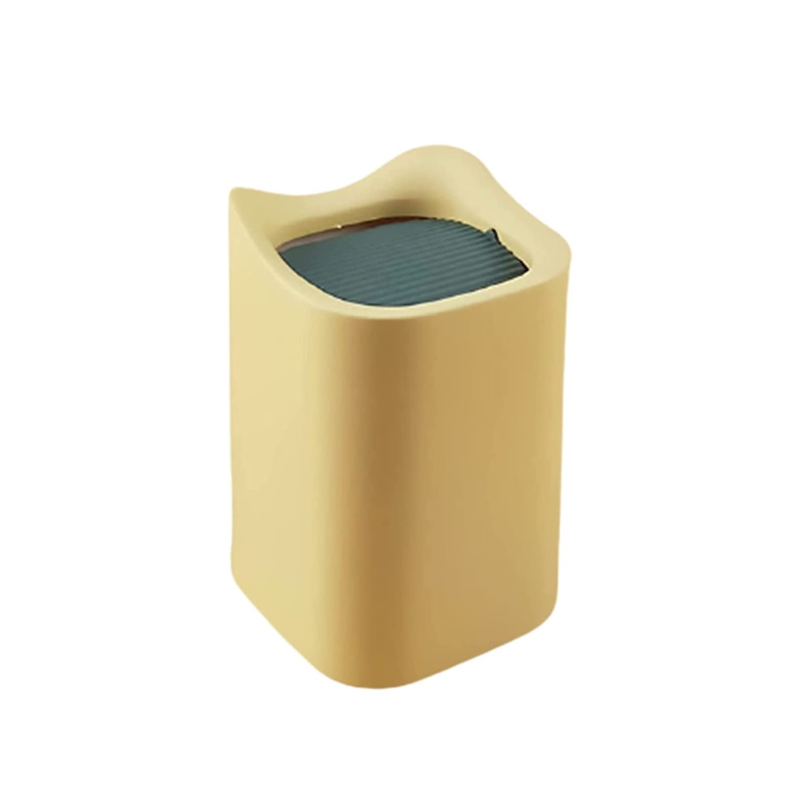 AALINAA 2-Pack Mini Desktop Trash Can with Lid - Small Creative Waste Bin for Office, Bathroom, Kitchen, Bedroom & Living Room | Perfect for Paper Waste, Coffee Table & Countertop Organization (Yellow)