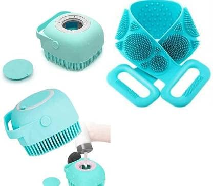 ROKCY Soft Bath Body Brush Set - Exfoliating & Massaging Shower Brush for Women - Perfect for Dry Brushing, Back Scrubbing & Relaxing Bath Time