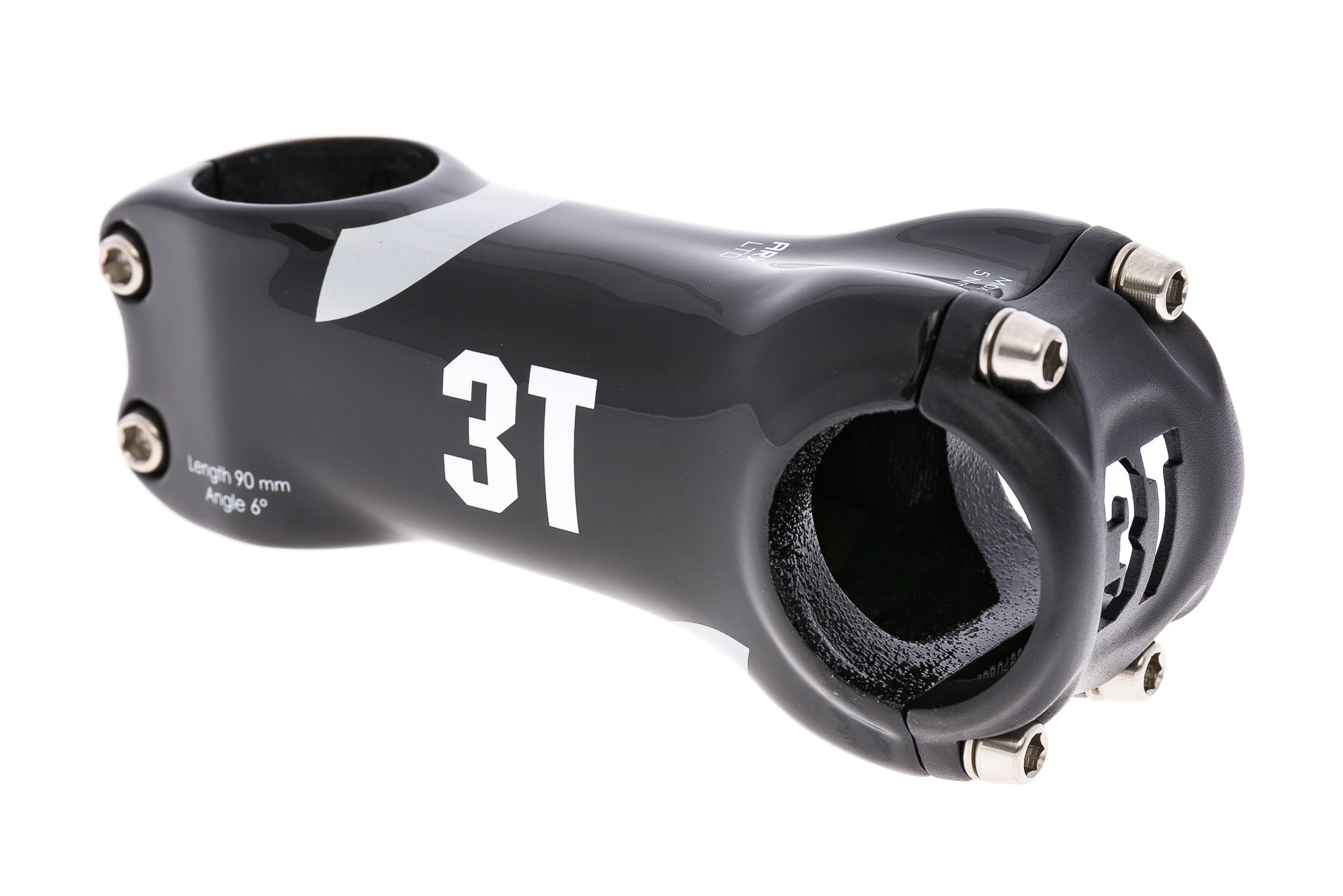 3T ARX LTD 31.8mm 90mm 6 Degree Carbon Black Road Bike Stem - Lightweight Carbon Fiber Handlebar Stem for Road Bikes & Gravel Bikes - Perfect for Performance Cycling & Endurance Rides