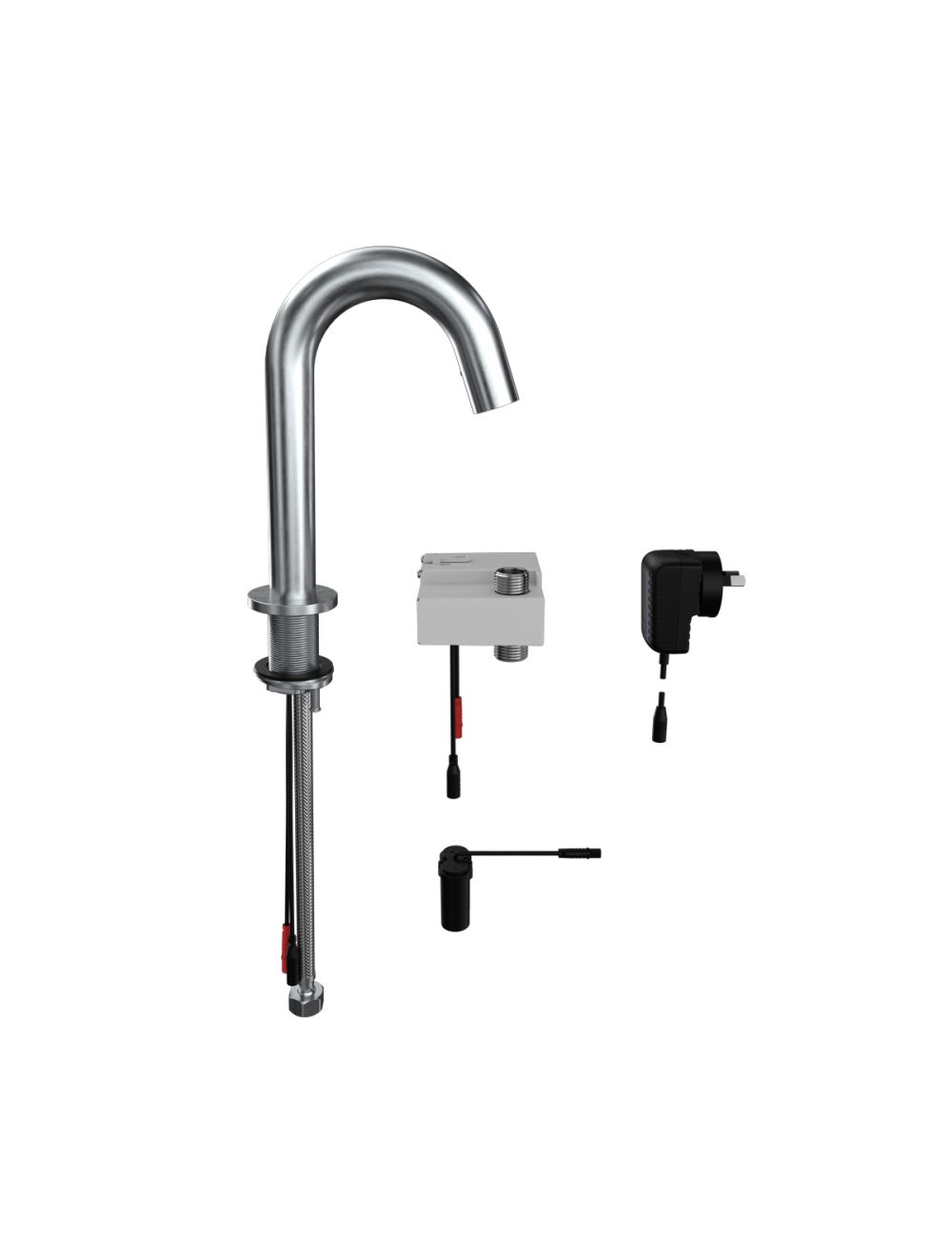 3Monkeez Gooseneck Kitchen Faucet with Infrared Sensor - Battery Powered, Hands-Free Touchless Water Tap for Sink - Perfect for Home, Restaurant, and Commercial Use