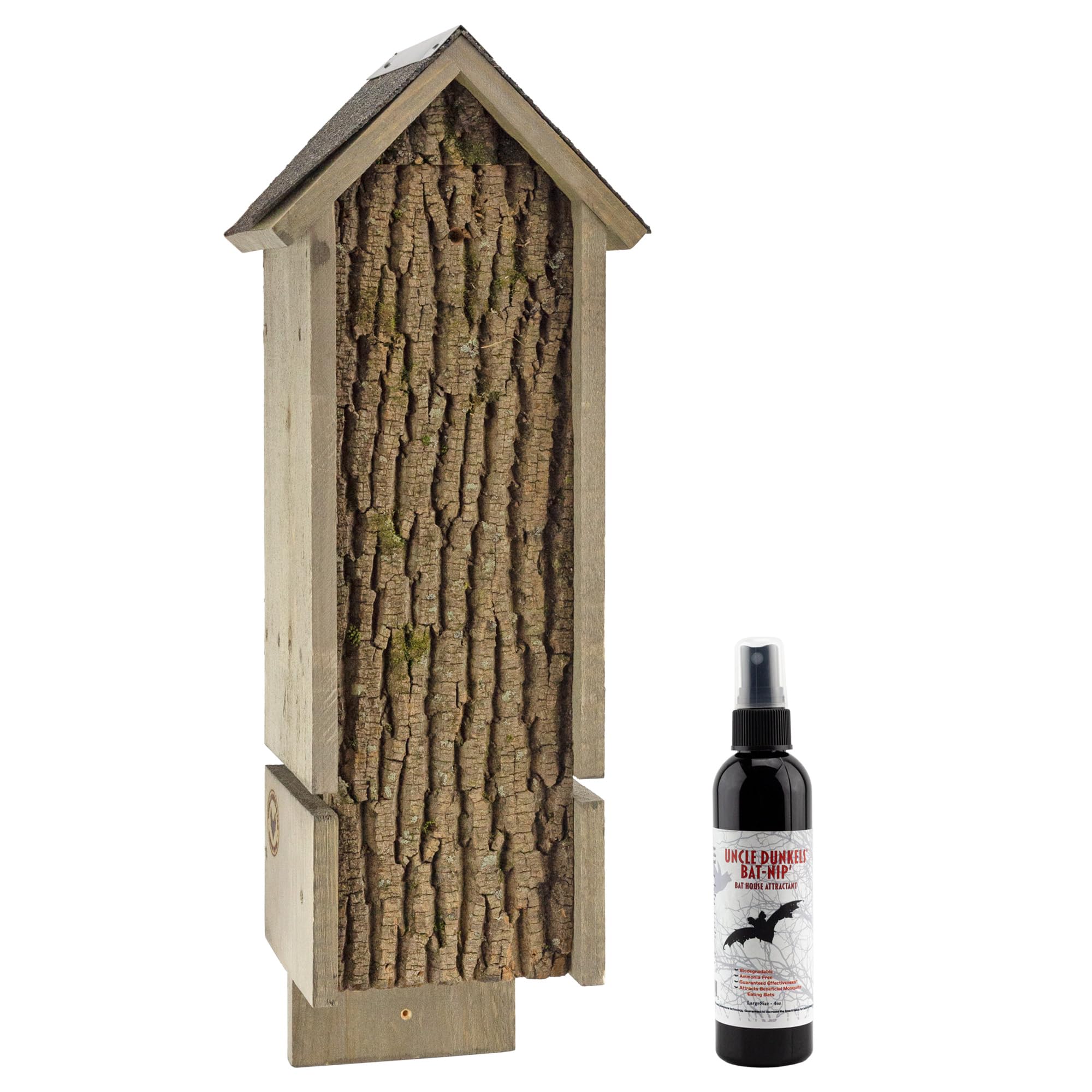Triple Chamber Bat House - Handmade Rustic Backyard Rocket Box Shelter with Natural Bat Attractant for Pest Control & Garden Protection (Outdoor Wildlife Habitat)