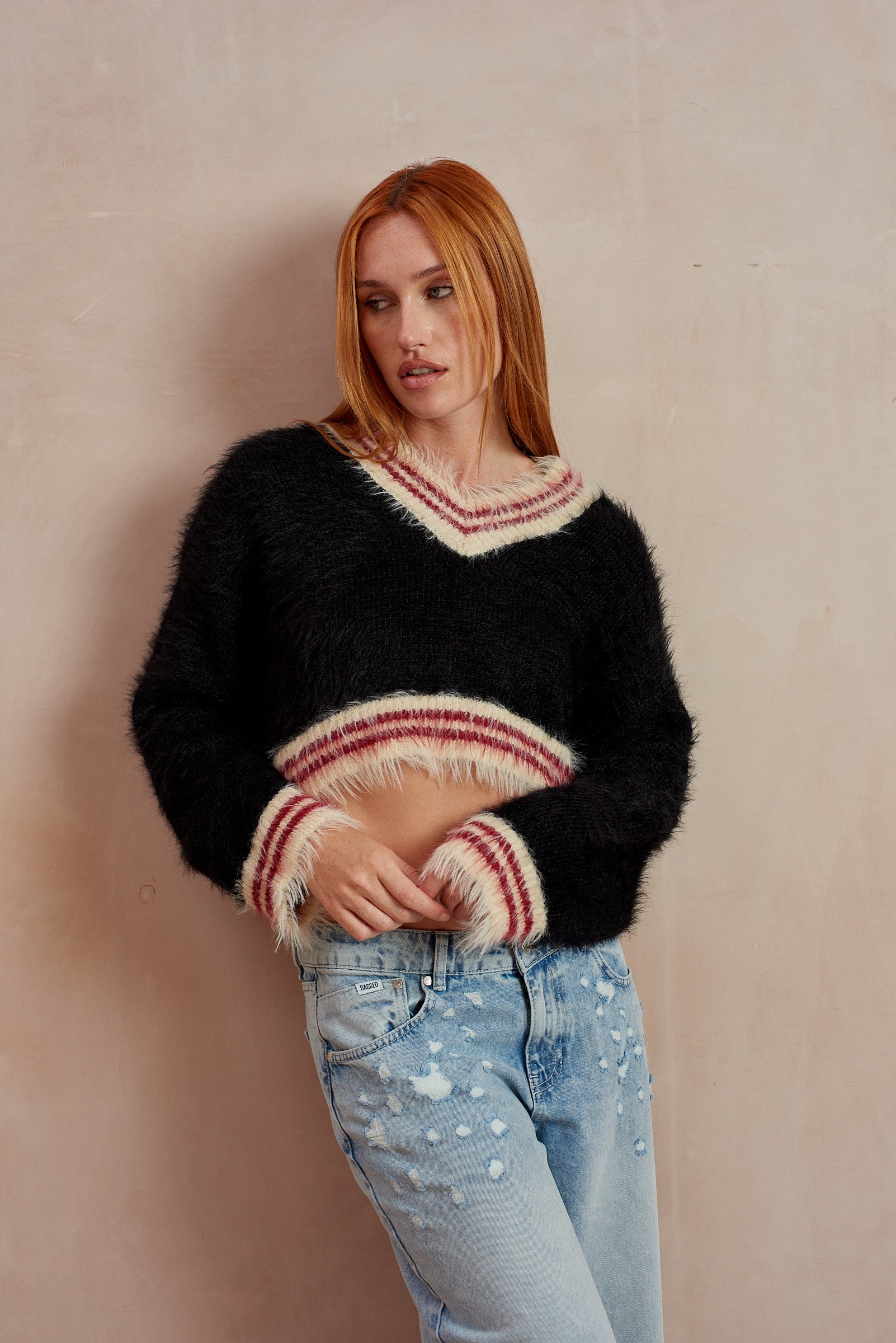 Snitch V Neck Knit Sweater for Women - Soft Casual Pullover Top for Fall & Winter - Perfect for Office, Date Night and Holiday Outfits