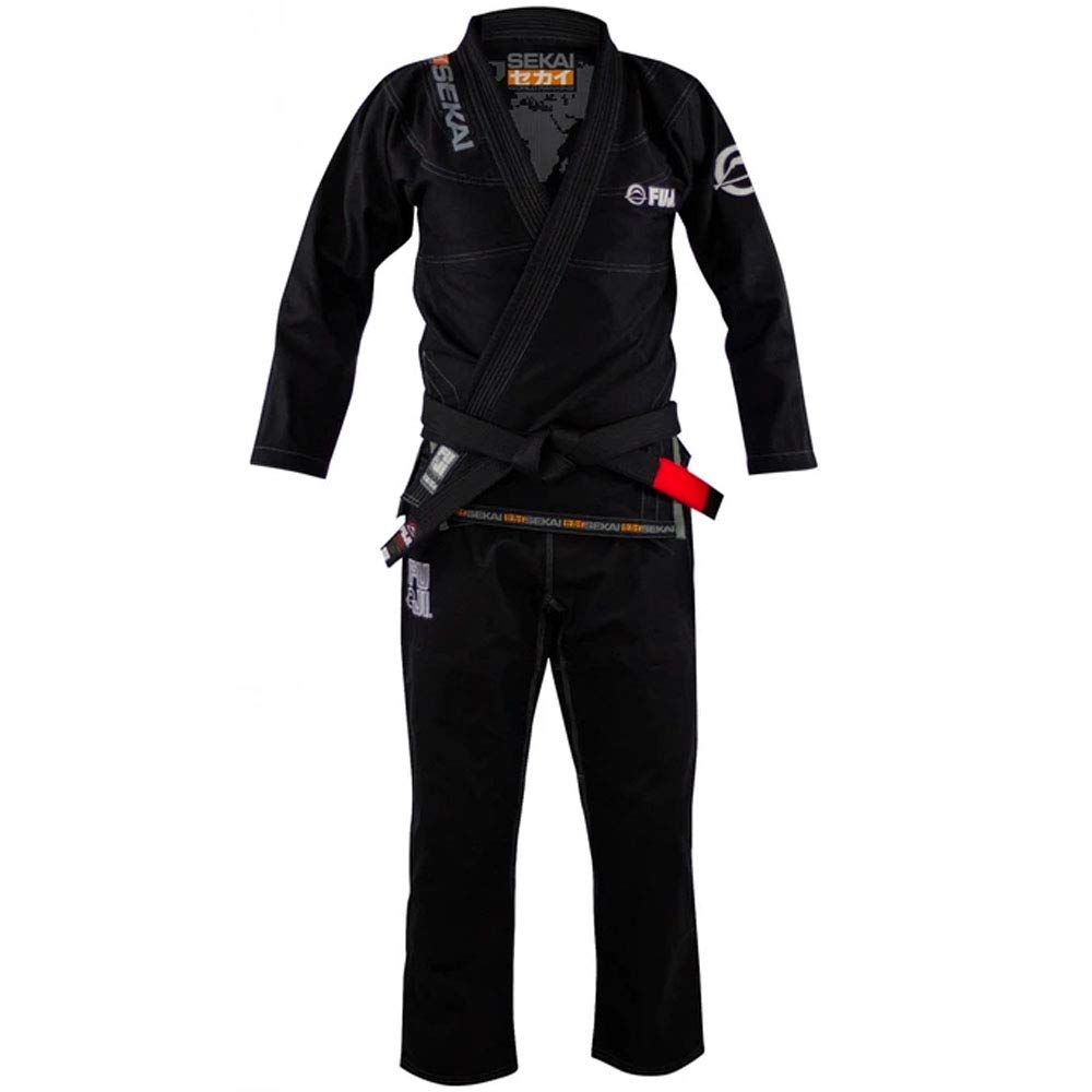 Premium FUJI Sekai 2.0 BJJ Gi - IBJJF Approved Brazilian Jiu-Jitsu Uniform for Men (Black, A2L Size) - Perfect for Training, Competition & Martial Arts Practice