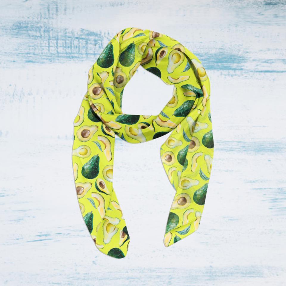 Avocado Passion Soft Silky Scarf - Luxurious Women's Fashion Accessory for Winter, Fall, and Spring Outfits
