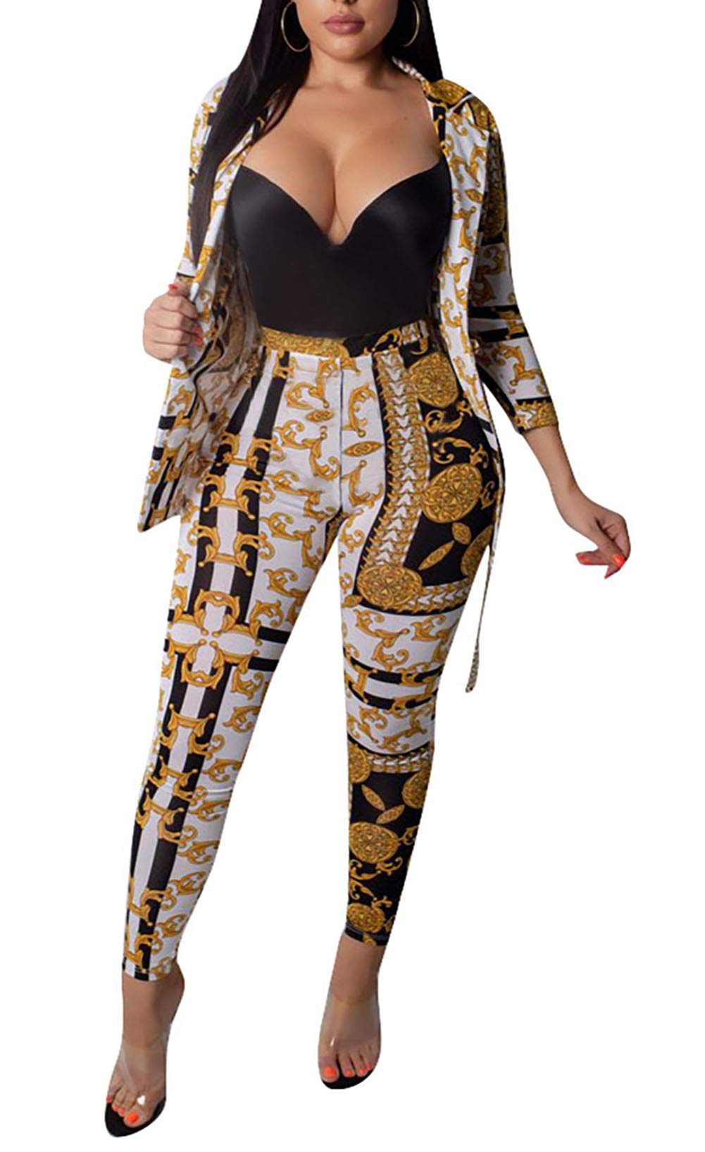VLUNT Women's 2-Piece Outfit Floral Print Open Front Cardigan & Lounge Pants Set | Casual Spring Summer Outfits for Women | Perfect for Date Night, Brunch & Vacation Wear