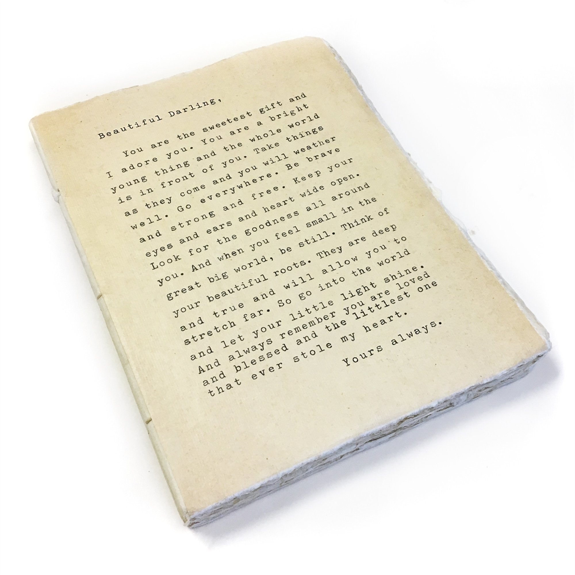 Beautiful Darling Deckle Edge 6x8 Notebook - Vintage Style Journal for Writing, Sketching & Note Taking - Perfect Gift for Writers, Artists & Students