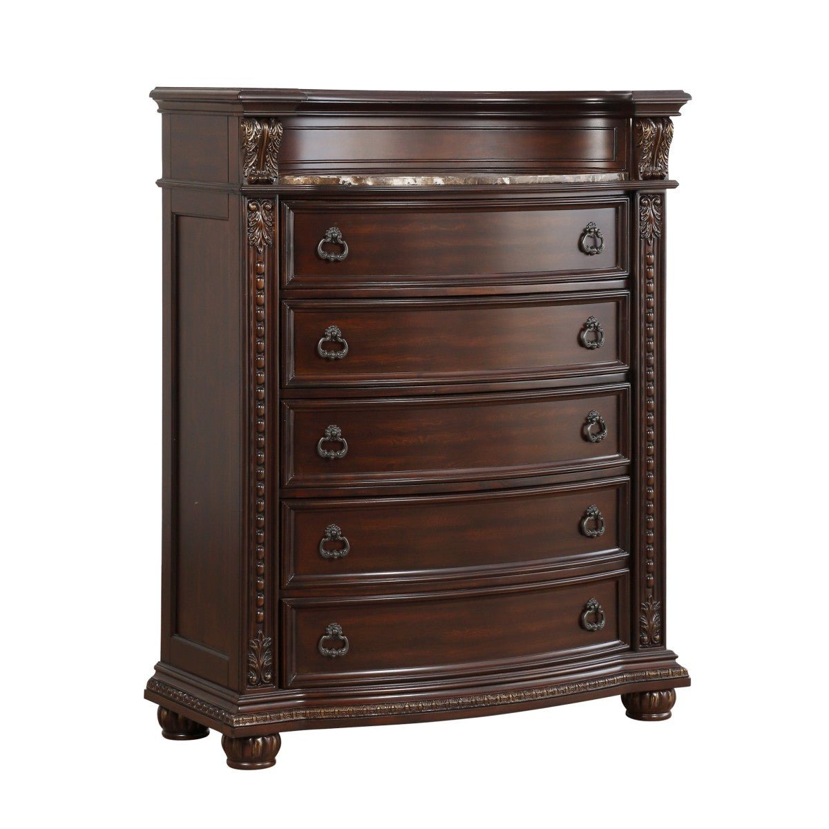 Elegant Cavalier Chest with Marble Top - Stylish Storage Solution for Bedroom, Living Room, or Entryway