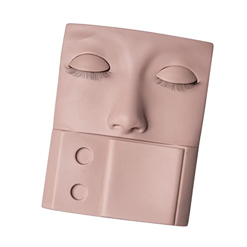 Professional Eyelash Mannequin Head for Lash Extension Practice - Portable PVC Lash Training Model with Lash Tray (Light Brown) - Perfect for Salon Training, Home Practice & Beauty School Students