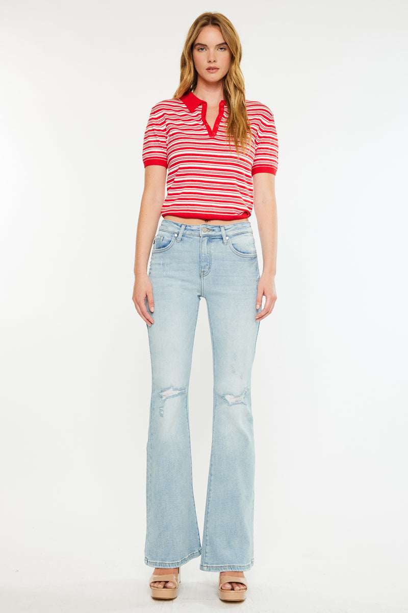 Abigail High Rise Flare Jeans for Women - Stretchy Denim Pants with Comfortable Fit - Perfect for Casual Outfits, Date Nights & Office Wear