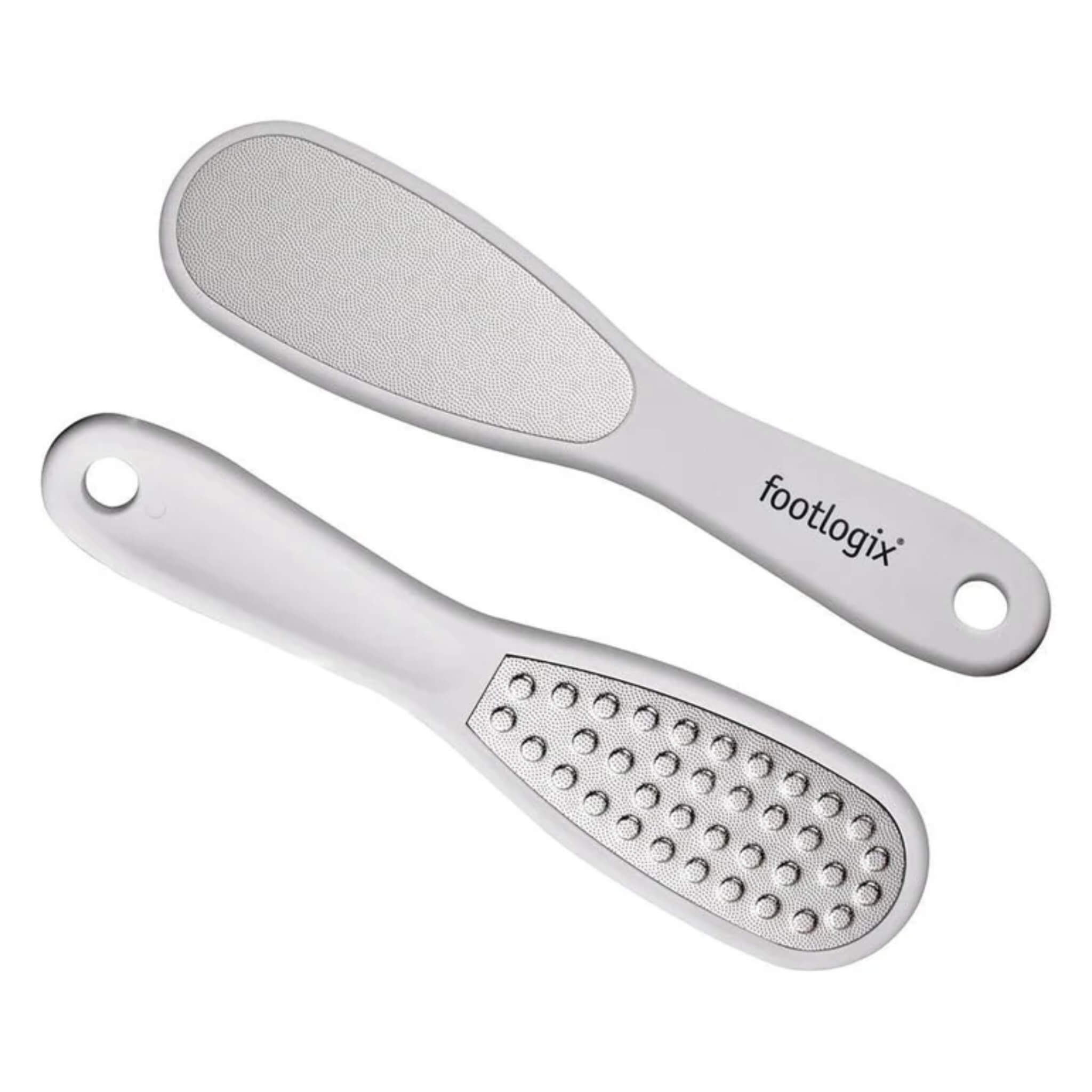 Footlogix Double Sided Callus File with Rubber Grip - Coarse & Fine Grit for Professional Pedicure & Foot Care at Home or Salon
