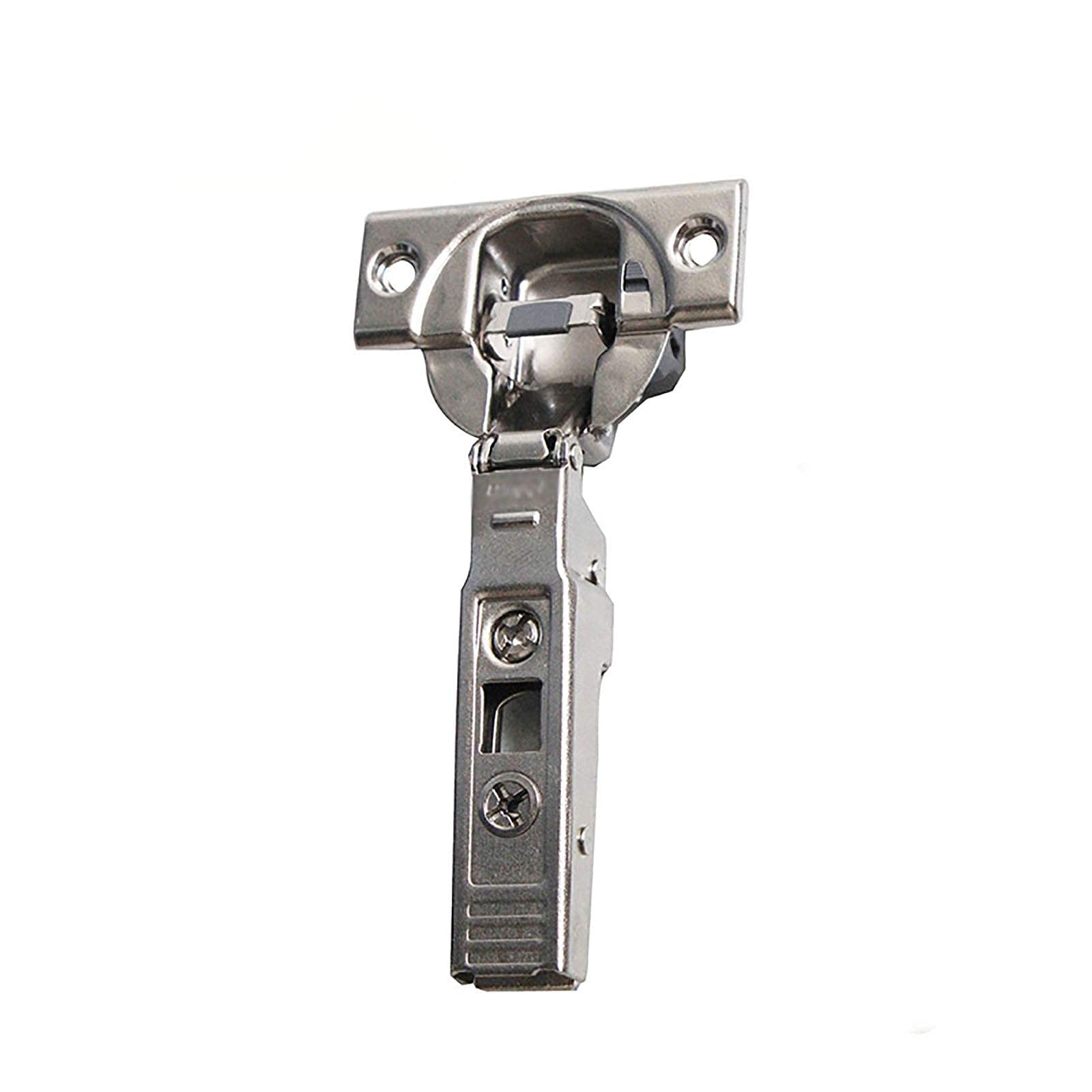Soft Close Cabinet Hinges 95 Degree Full Overlay Damping Door Hinges - Silver Heavy Duty Integrated Hinge for Kitchen Cabinets, Wardrobes & Home Furniture (Set of 2) - Perfect for Smooth Quiet Closing Cabinet Doors