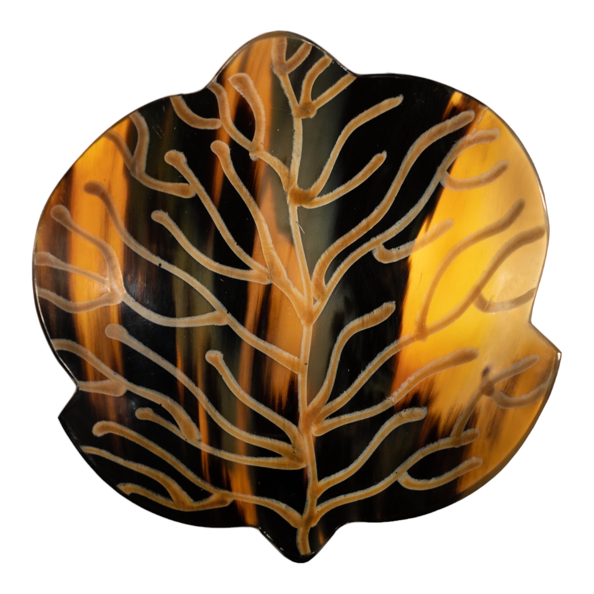 Natural Water Buffalo Horn Leaf Tray - Handcrafted Eco-Friendly Serving Dish for Cheese, Fruit & Appetizers - Perfect for Charcuterie Boards, Party Platters & Home Decor