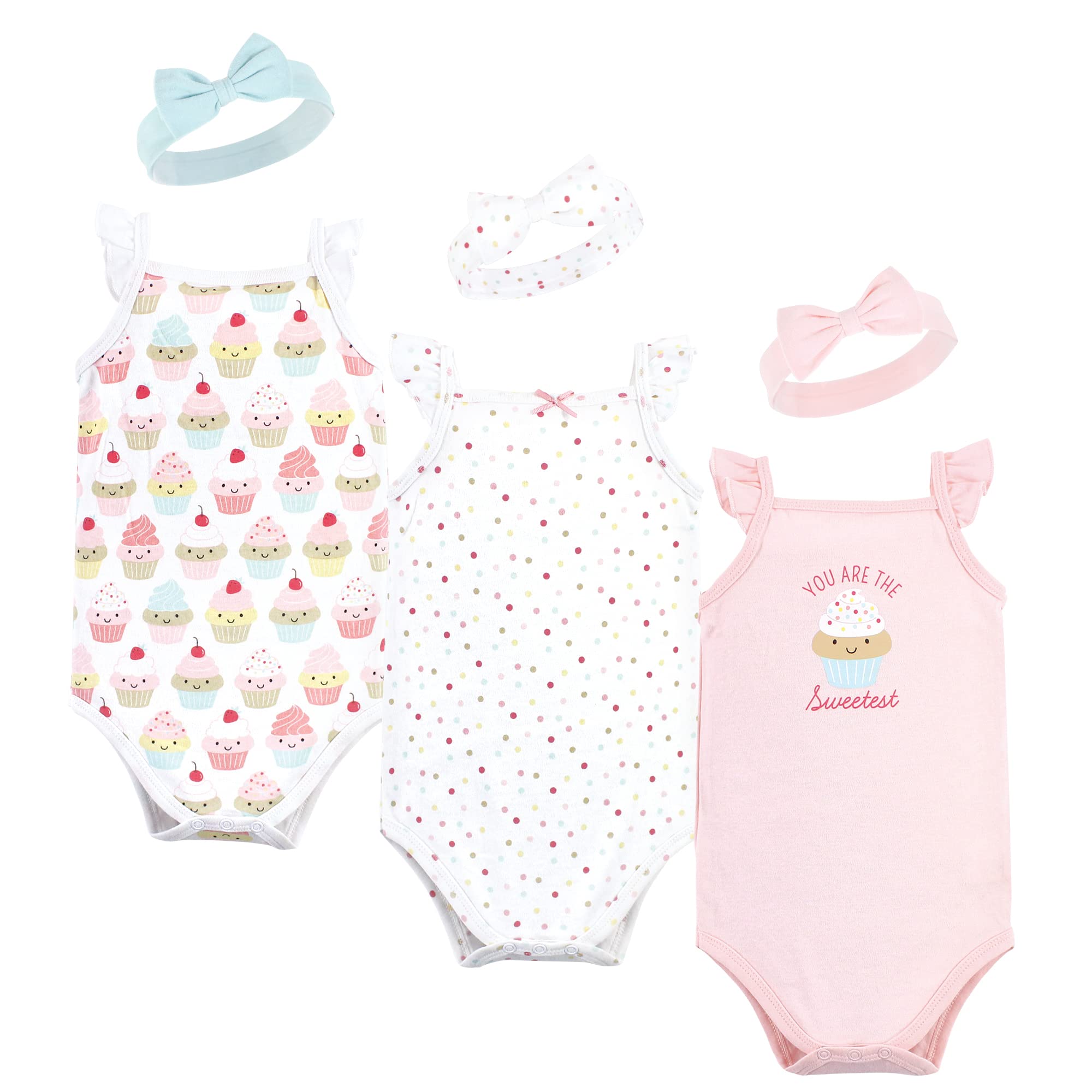 Hudson Baby Girls Sleeveless Bodysuit & Headband Set | Soft Cotton Baby & Toddler T-Shirt Outfit | Perfect for Playtime, Photoshoots & Everyday Wear
