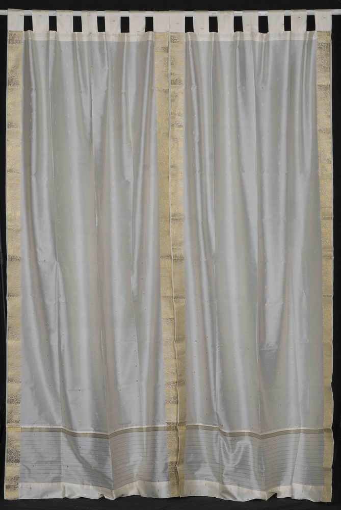 Indian Selections Cream Sheer Sari Curtain Panel - 60