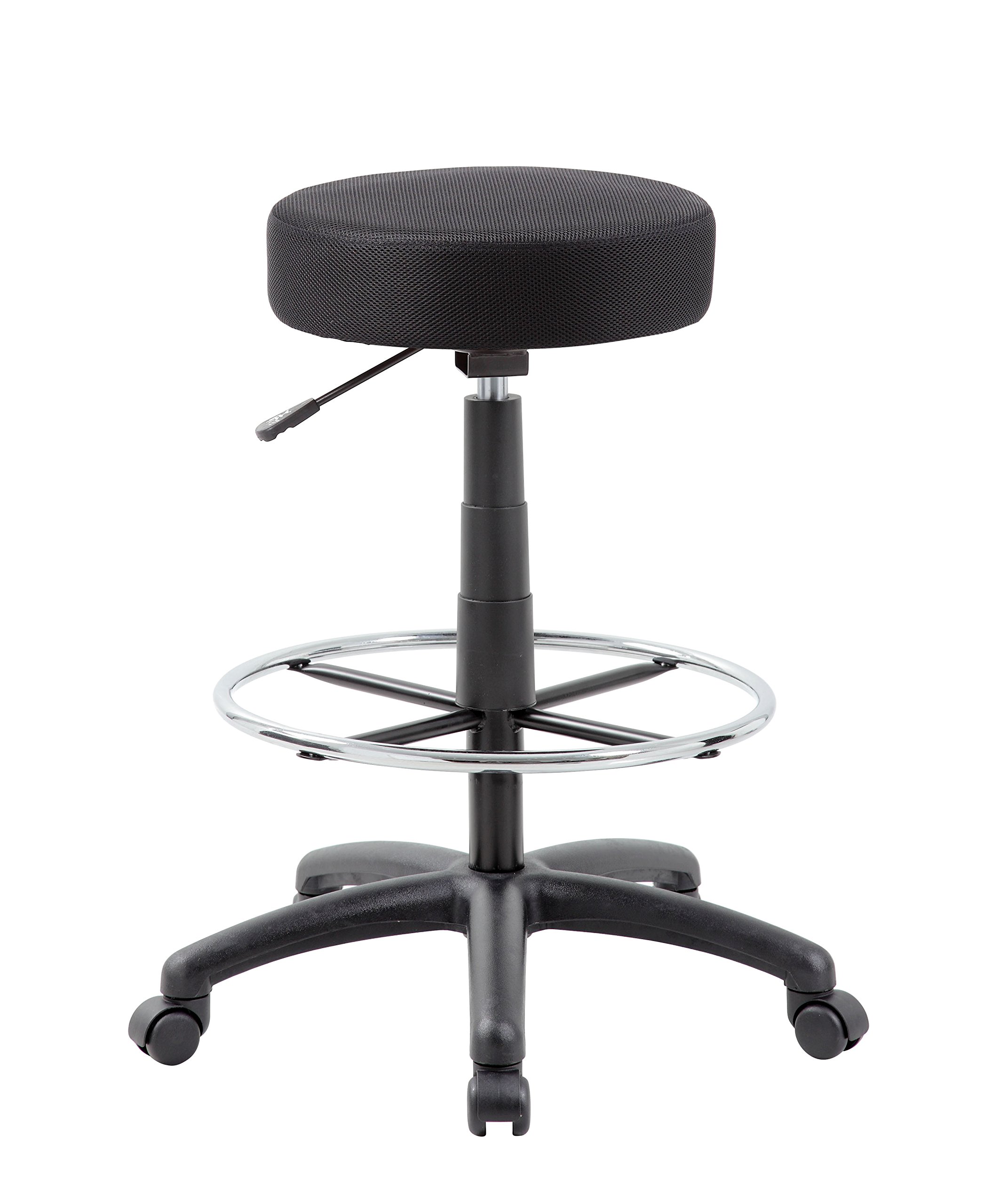 Boss Office Products Black DOT Drafting Stool - Adjustable Height Ergonomic Stool for Architects, Designers & Artists - Perfect for Drafting Tables, Art Studios & Home Offices