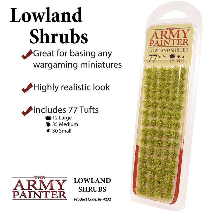 Army Painter Basing: Battlefields Lowland Shrubs - Miniature Terrain Scenery for Wargaming & Tabletop RPGs - Perfect for Dioramas, Warhammer & Model Landscapes