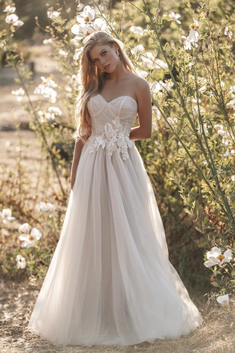Allure Bridals Romance Wedding Dress R3700L - Elegant A-Line Gown with Lace Appliques for Bridesmaids, Prom & Formal Events