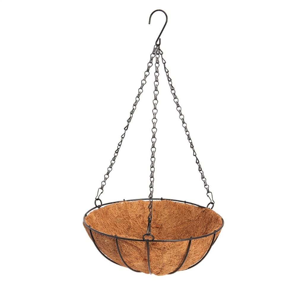 EKDSPW Hanging Coconut Fiber Basket Liners - 25cm Iron Art Planter for Indoor/Outdoor Garden Decor - Perfect for Flowers, Vegetables, and Succulent Plants