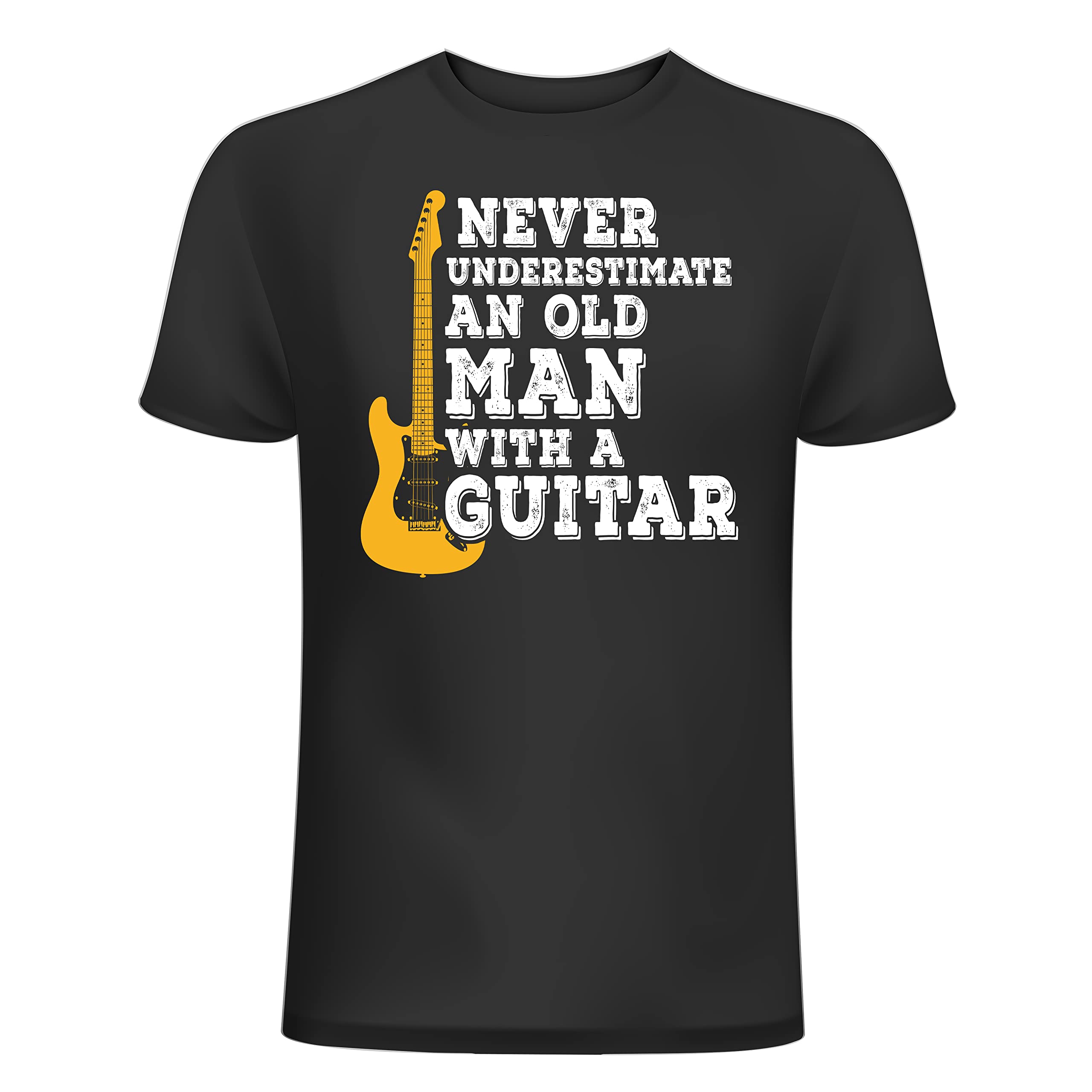 Vintage Guitar Man Graphic Tee - Cool Music T-Shirt for Men - Soft Cotton White Shirt - Perfect for Concerts, Casual Wear & Music Lovers