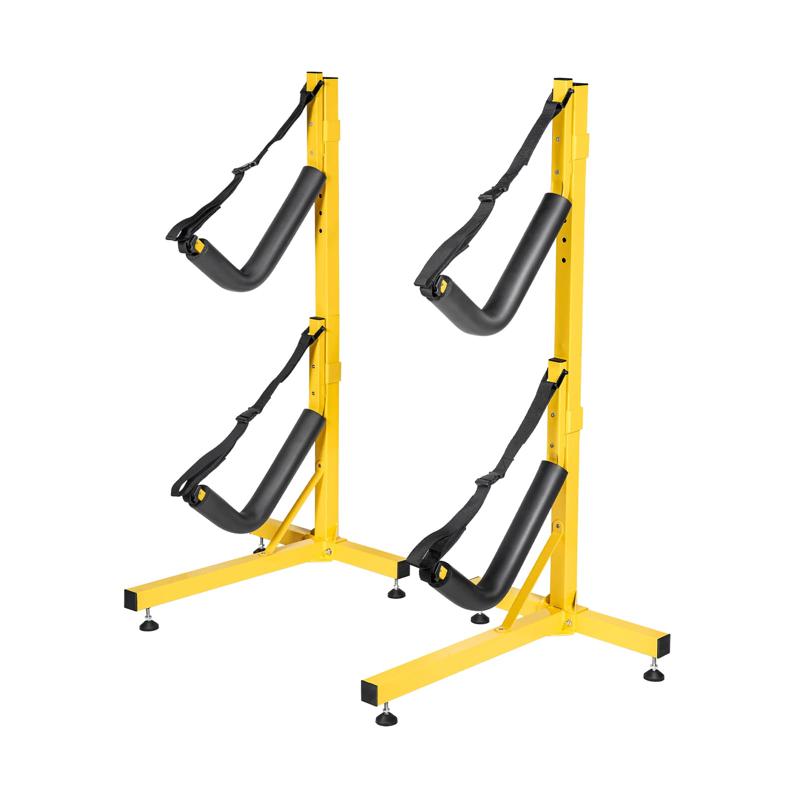 Double Kayak Storage Rack - Heavy Duty Free Standing Stand for 2 Kayaks, SUPs, Canoes & Paddleboards - Indoor/Outdoor & Garage Use - Perfect for Backyard, Dock or Boathouse Organization