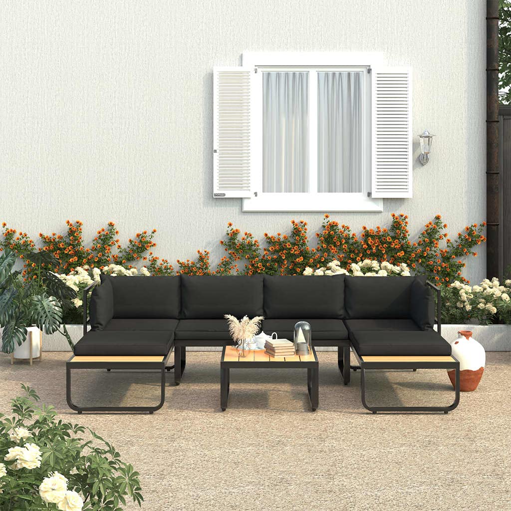 4-Piece All-Weather Wicker Patio Furniture Set - Outdoor Garden Corner Sectional Sofa with Cushions, Aluminum & WPC Frame - Perfect for Backyard, Poolside & Terrace Relaxation