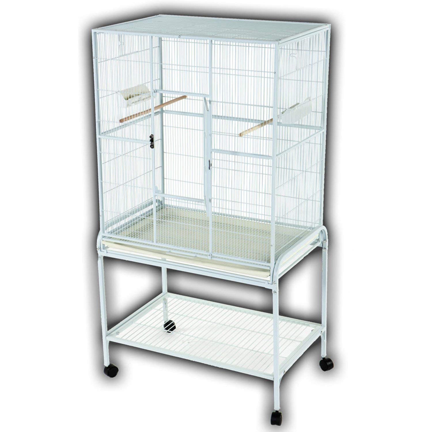 A&E Cage Company White Flight Bird Cage - Perfect for Parakeets, Canaries & Small Birds | Indoor & Outdoor Use for Home, Garden, or Travel
