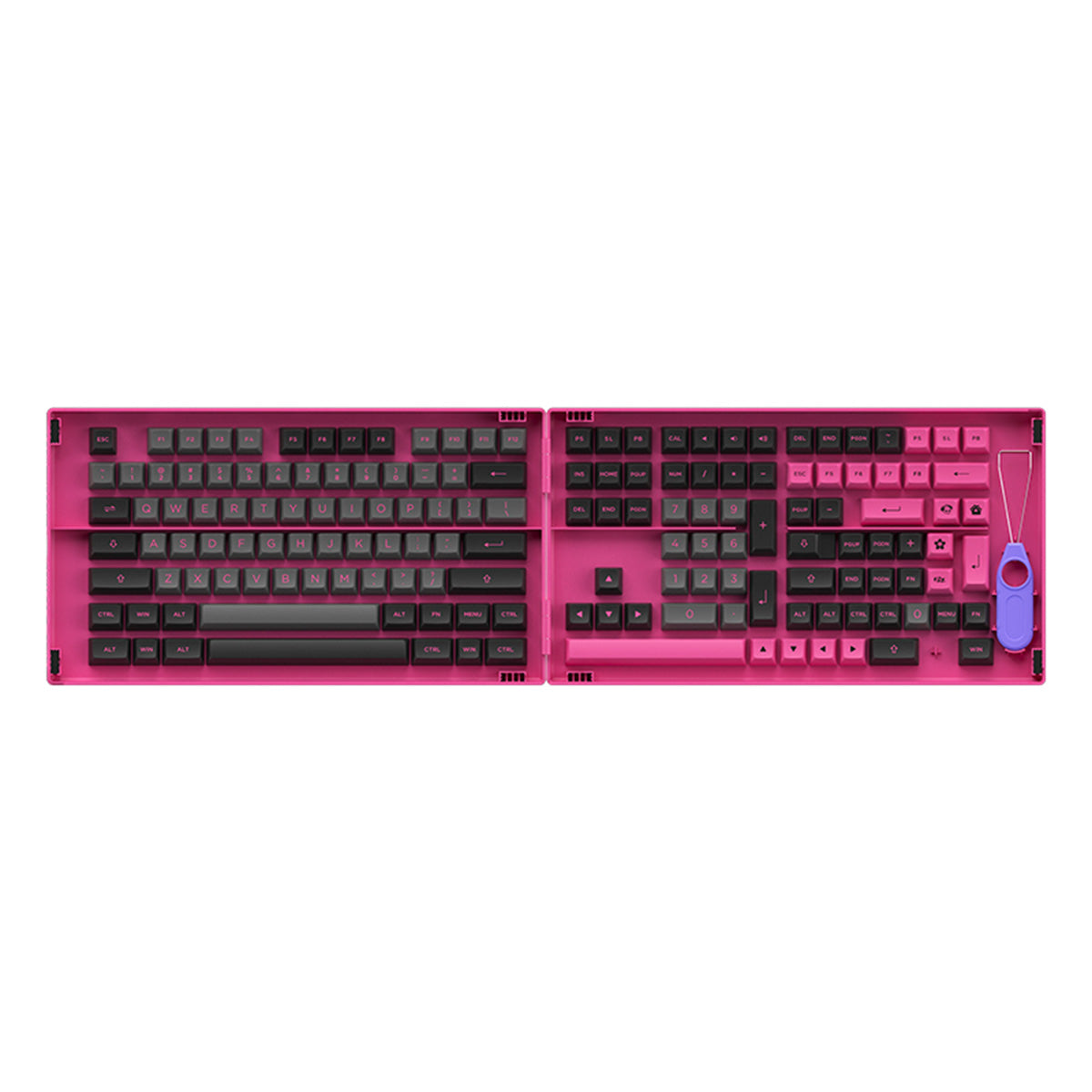 Akko Black and Rose Fullset PBT Doubleshot ASA Profile 197 pcs Keycaps - Premium Mechanical Keyboard Keycap Set for Gaming, Typing & Custom Builds