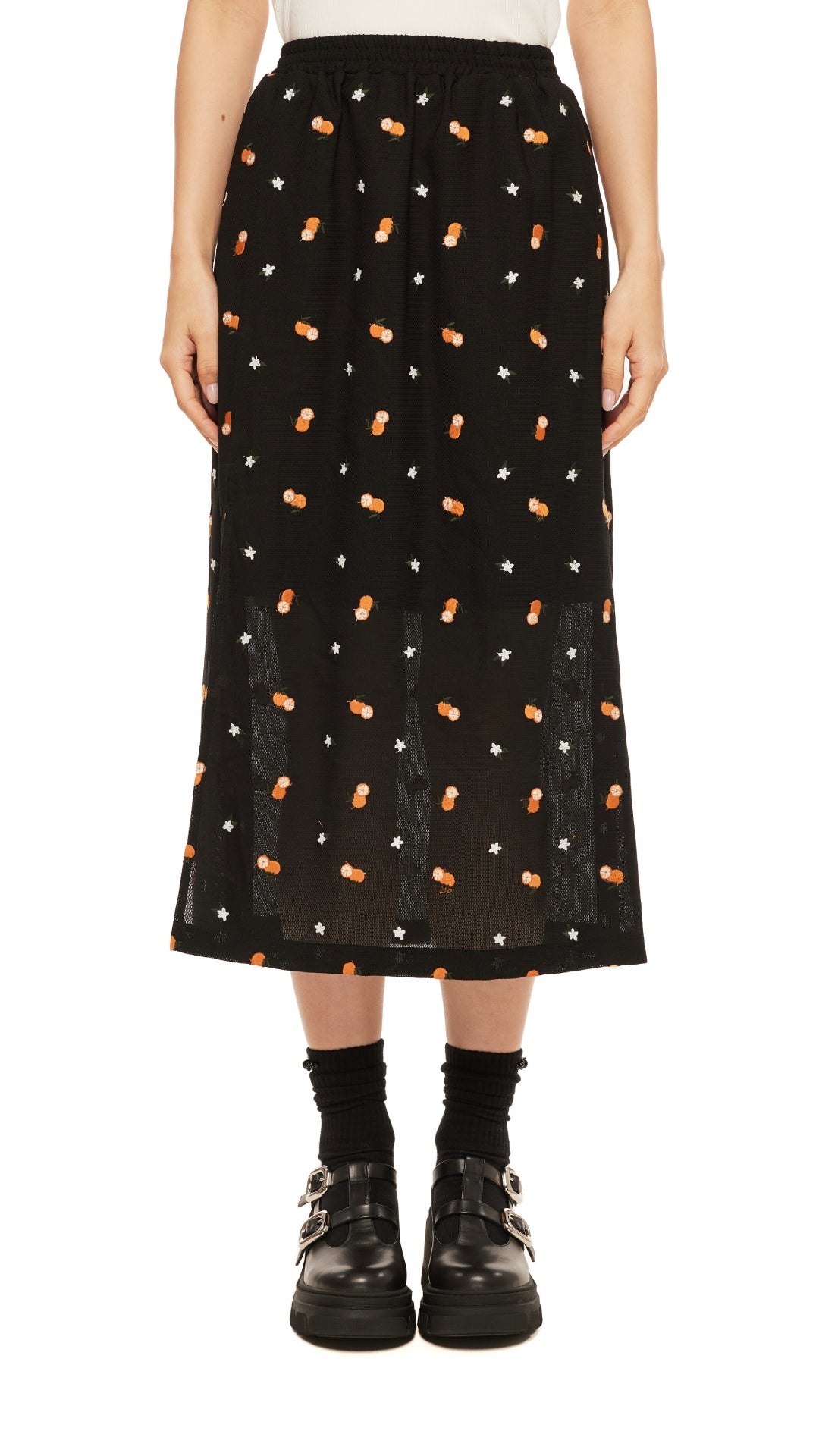 Stylish Floral Embroidery Skirt for Women - Summer Boho Maxi Skirt with Fruit Pattern - Perfect for Beach Vacations, Music Festivals & Casual Outings