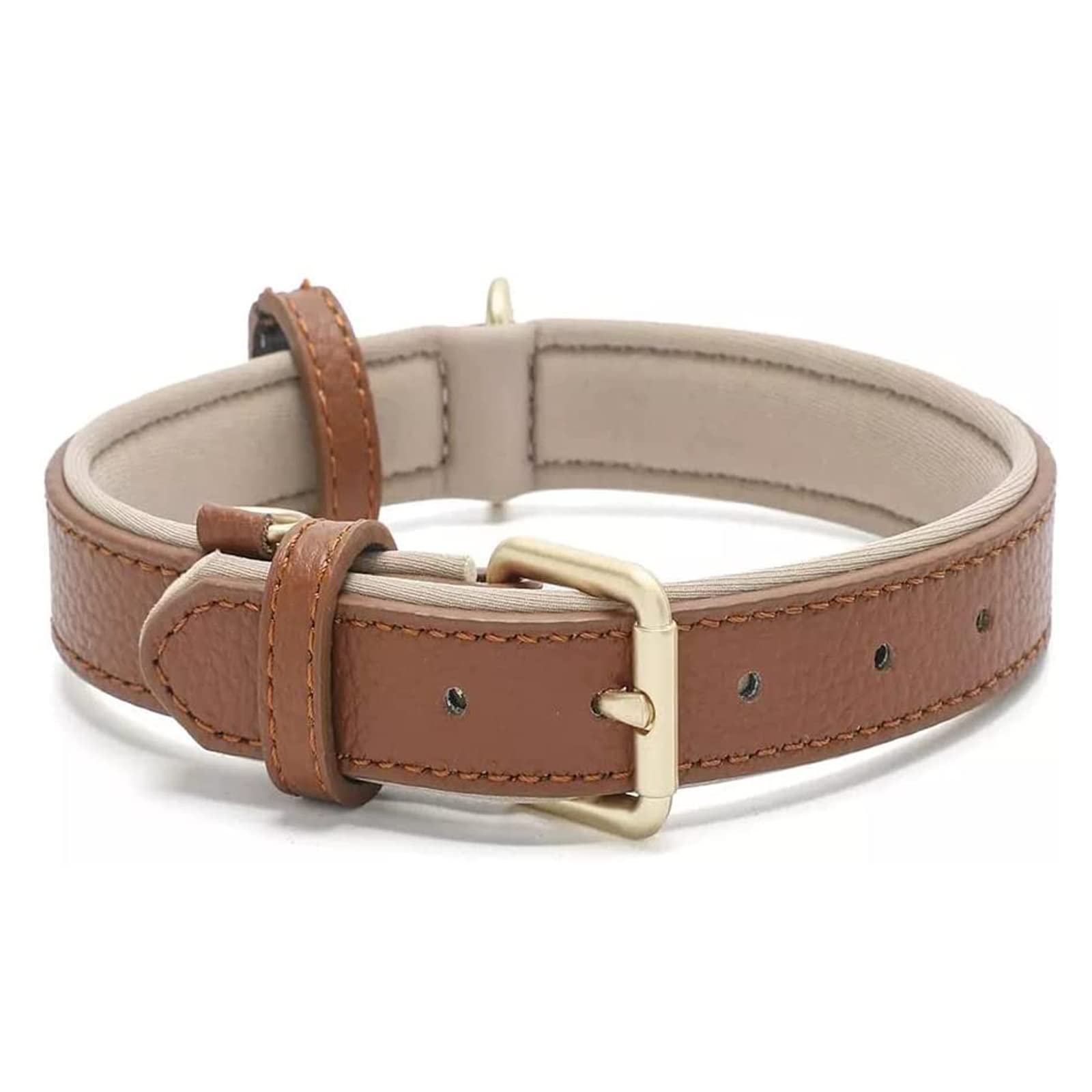 Premium Soft Padded Leather Dog Collar - Waterproof & Adjustable for Small, Medium, Large Dogs - Perfect for Daily Walks, Training & Outdoor Adventures