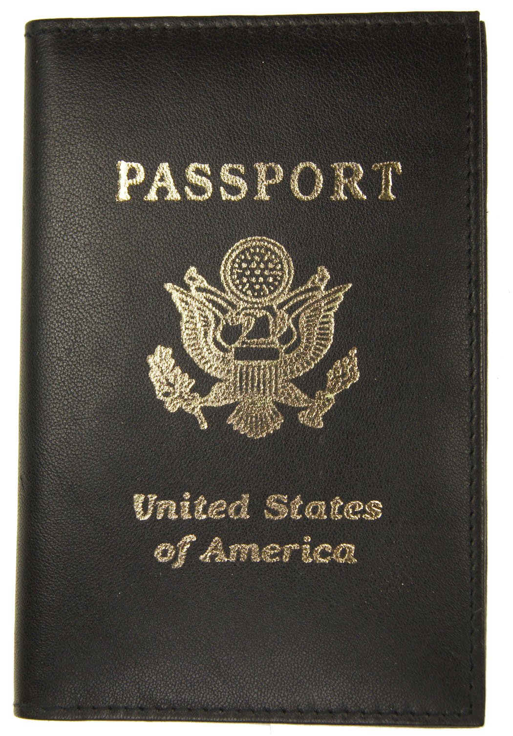 Premium Black Leather Passport Holder & ID Wallet - RFID Blocking Travel Case with Gold Foil Design - Perfect for International Flights, Business Trips, and Vacation Security