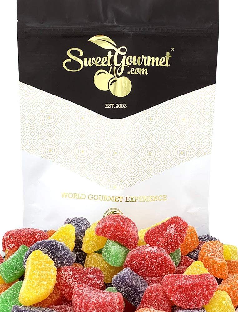 SweetGourmet Assorted Fruit Slices - Bulk Jelly Candy 1 Pound | Delicious Soft & Chewy Fruit Flavored Snacks for Parties, Gifts & Everyday Treats