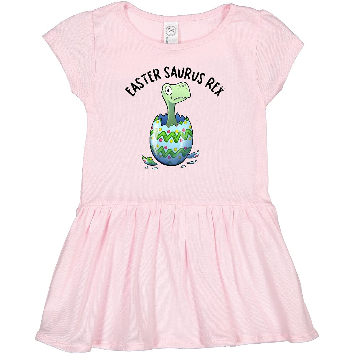 Inktastic Easter Saurus Rex Dinosaur Hatching Egg Toddler Dress - Cute Dino Print Easter Outfit for Baby Girls & Boys - Perfect for Easter Egg Hunts, Spring Photos & Holiday Celebrations