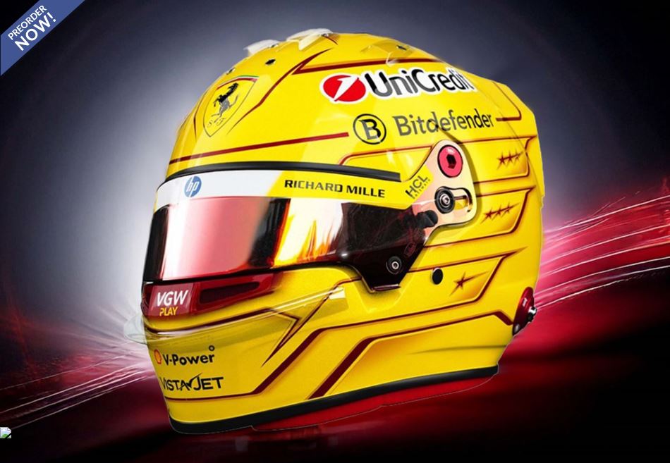 PREORDER BBR Models 1:2 Scale Mini Helmet - 2025 Lewis Hamilton Edition | Collectible F1 Racing Memorabilia for Display & Fan Collections
