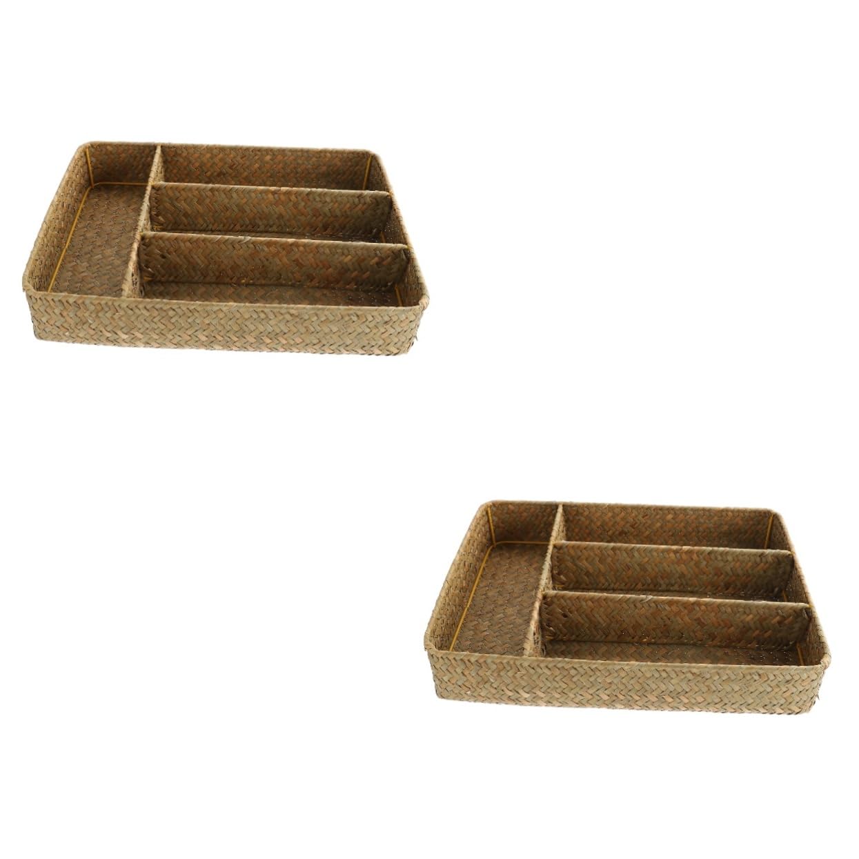 Alipis 2-Pack Seagrass Woven Storage Baskets - Handmade Rattan Organizer for Makeup, Toilet Paper & Home Decor | Perfect for Bathroom, Bedroom & Farmhouse Style
