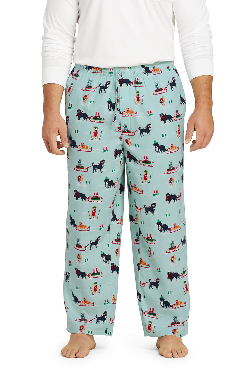 Lands' End Men's Flannel Pajama Pants - Soft & Warm Plaid Sleepwear for Winter Nights, Lounging & Relaxing at Home