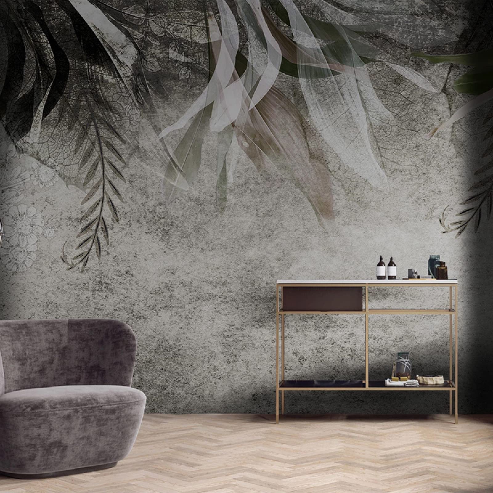 Removable Self-Adhesive Wallpaper - Modern Botanical Wall Mural with Waterproof Design (138x96 Inch) | Perfect for Bedroom & Living Room Decor | Easy Peel & Stick Installation