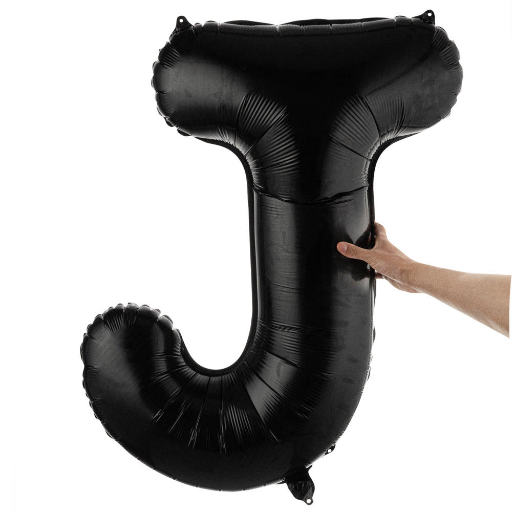 Balloonify Black Mylar Letter J Balloon - 40 Inch Large Foil Alphabet Balloon for Birthday Party Decorations, Baby Showers & Graduation Celebrations (1 Count Box)