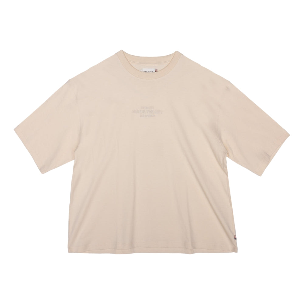 Honor The Gift Embroidered Box Tee in Bone Color - Stylish Streetwear for Casual Outfits & Urban Fashion