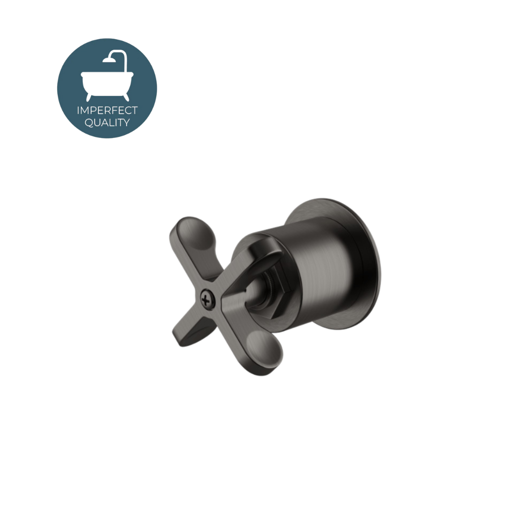 Henry Volume Control Valve Trim with Metal Cross Handle in Dark Nickel - Durable Waterworks for Bathroom & Kitchen Faucets, Perfect for Home Plumbing Upgrades