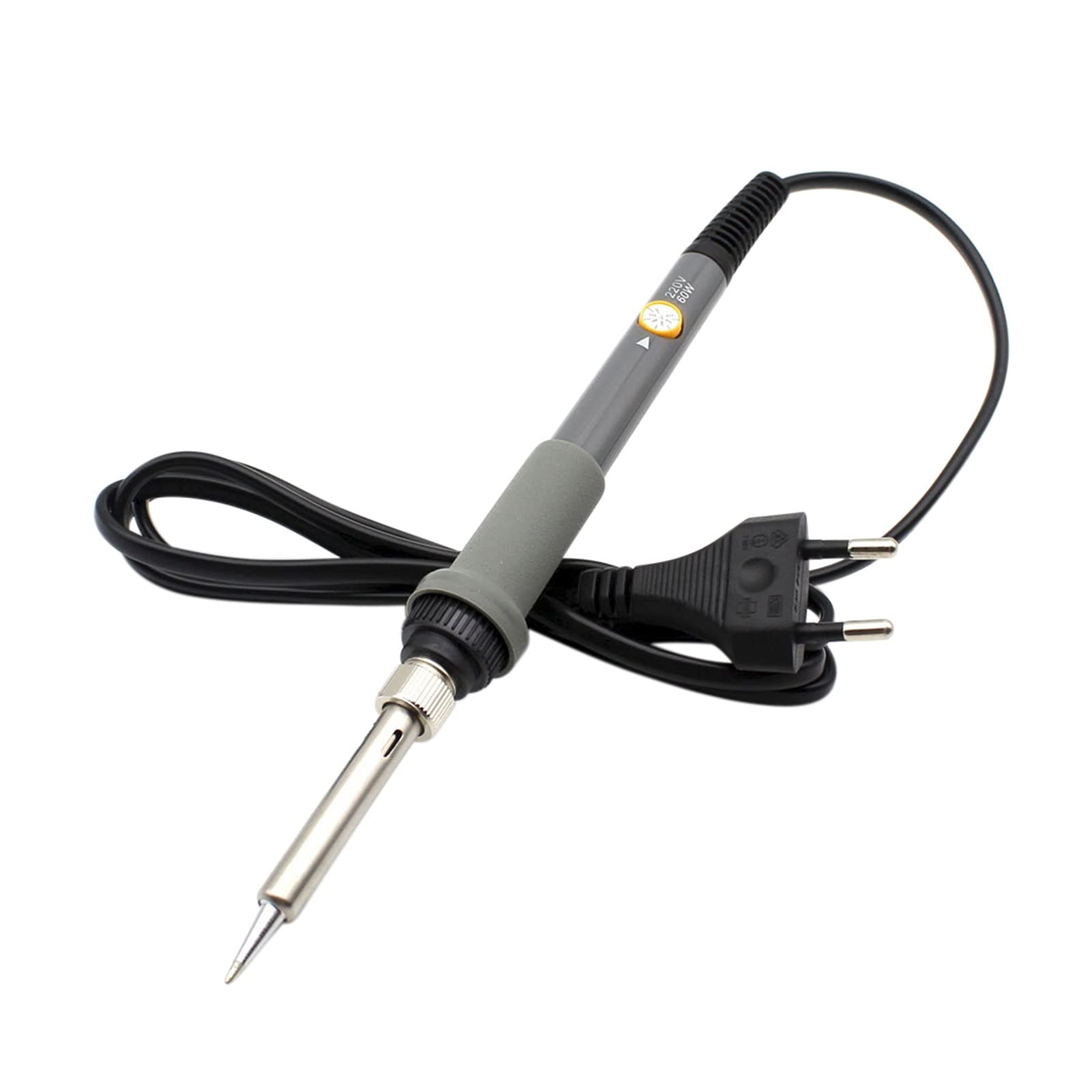 60W Adjustable Temperature Electric Soldering Iron Welding Tool with Precise Tips - US Plug (Gray) for DIY Electronics Repair, Circuit Board Soldering & Home Handyman Projects